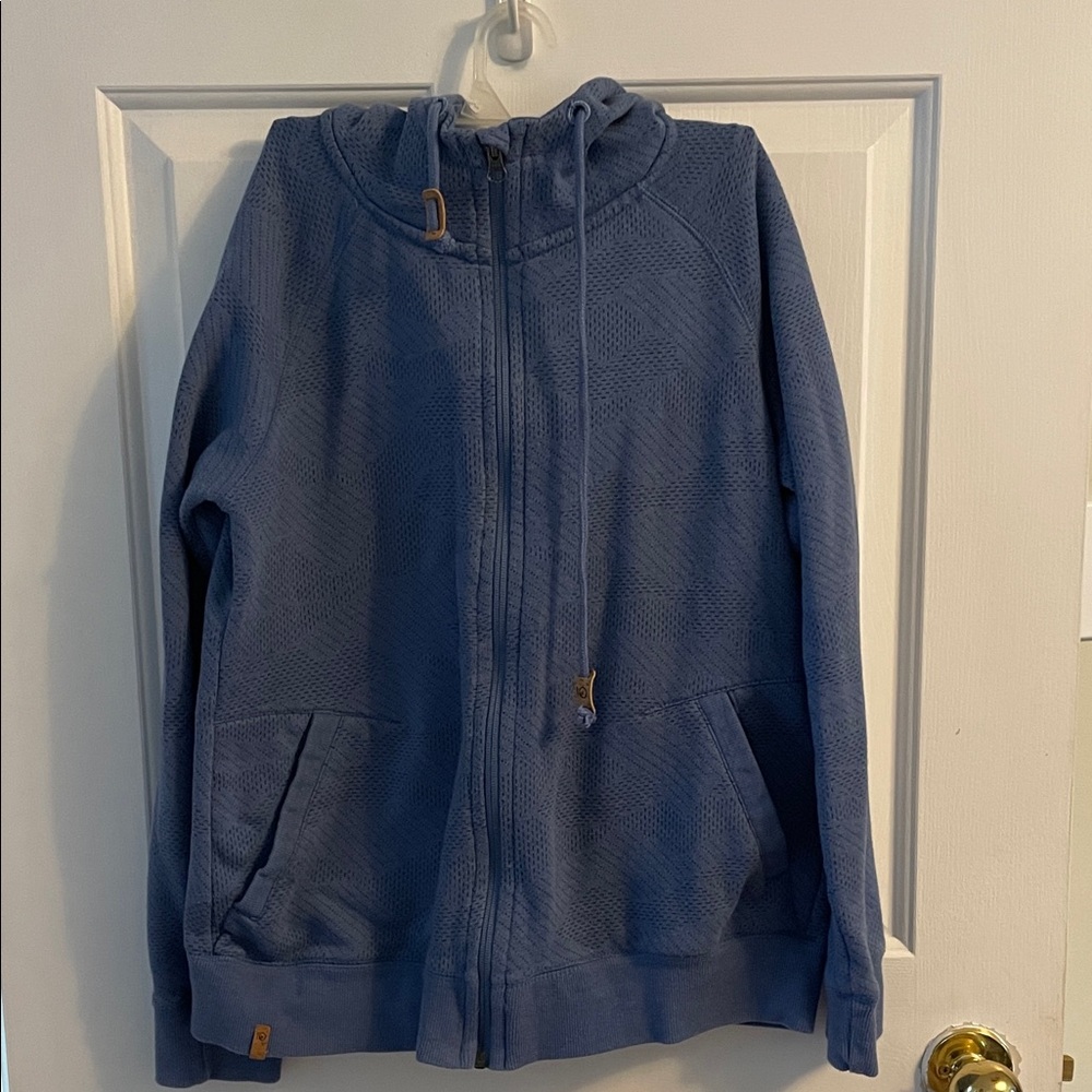 tentree Blue Full-Zip Hooded Sweatshirt